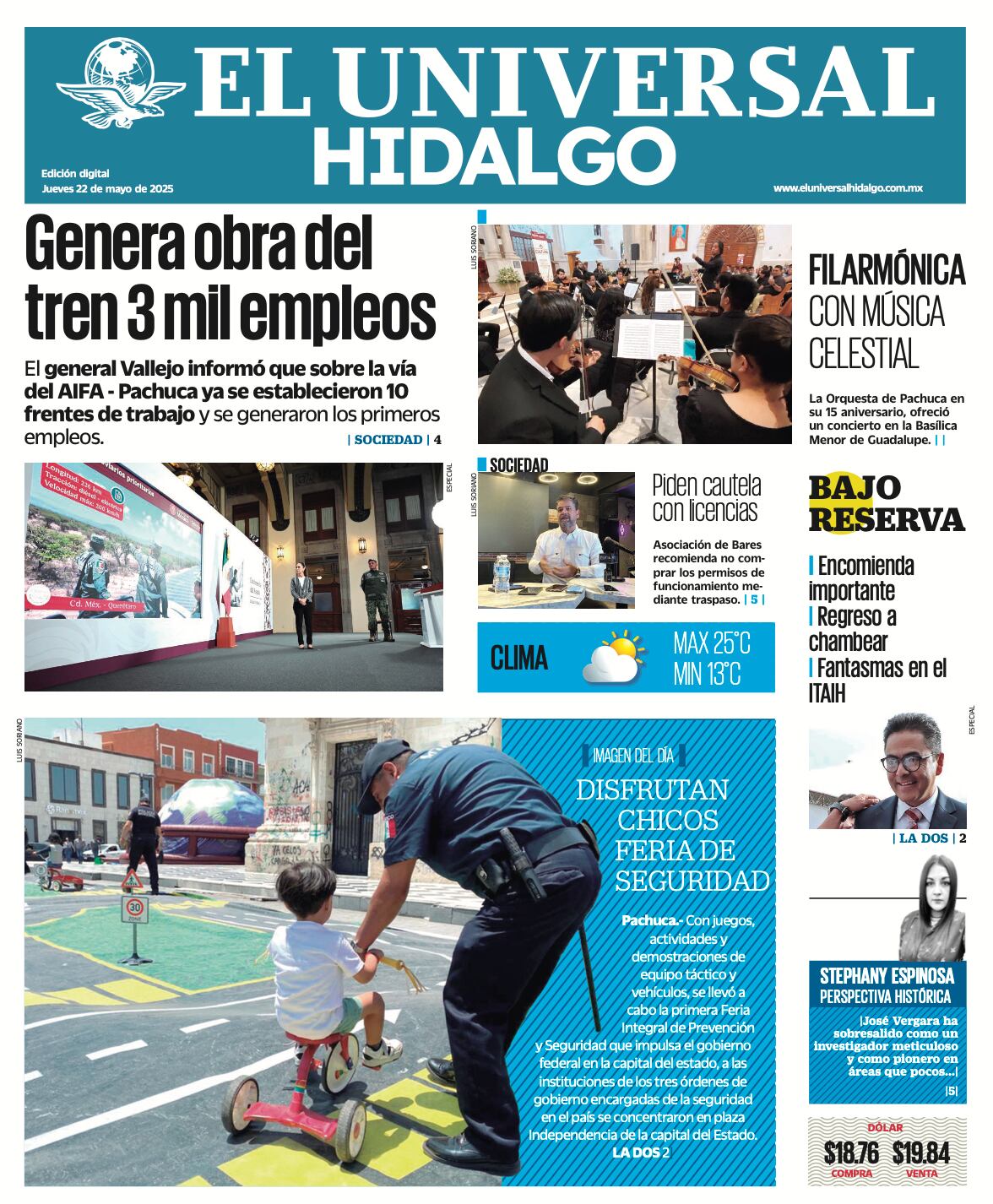 Portada El Universal Hidalgo 220525