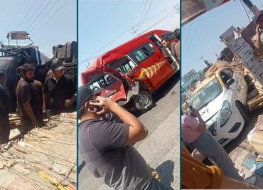 Accidente involucra a cinco unidades en Tulancingo