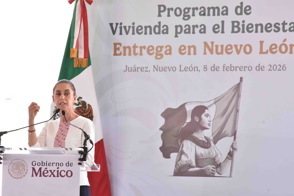 La presidenta Claudia Shienbaum Pardo entrega casas del programa Vivienda para el Bienestar en Juárez, Nuevo León. Foto: Agencia EL UNIVERSAL/Emilio Vázquez/ARMM