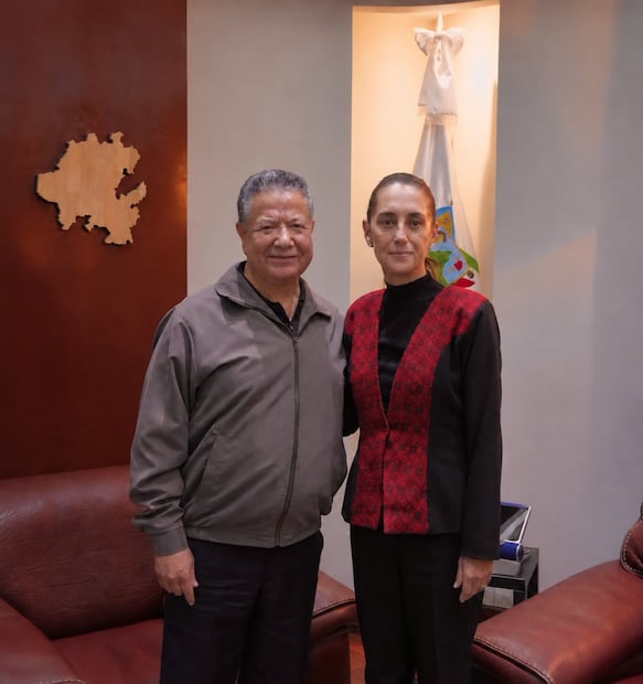 Claudia Sheinbaum visitó el despacho del gobernador Julio Menchaca I Foto: @juliomenchaca_