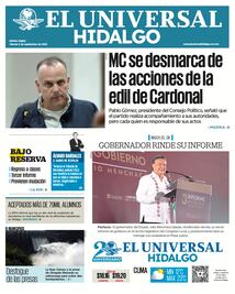 Portada El Universal Hidalgo 5/9/25