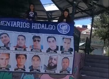 Colocan tendedero y marchan contra padres deudores alimentarios en Pachuca