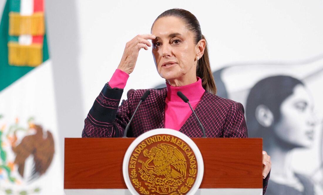 La presidenta Claudia Sheinbaum durante su conferencia matutina desde Palacio Nacional. Foto: Agencia EL UNIVERSAL/Diego Simón Sánchez/RDB.
