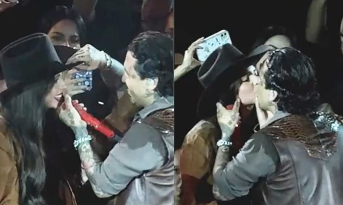 Ángela Aguilar y Christian Nodal interpretan "Dime cómo quieres" en la Feria de San Marcos, el domingo 4 de mayo. Fotos: Ventaneando, vía TV Azteca