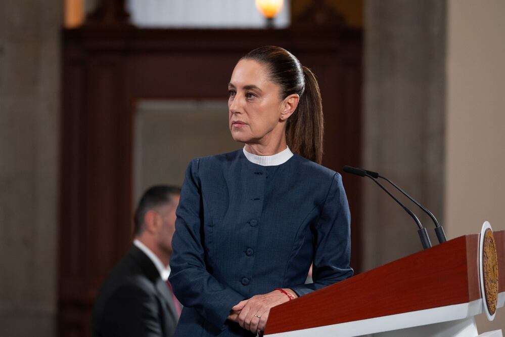 La presidenta de México, Claudia Shenbaum, en su conferencia de este lunes 3 de noviembre en Palacio Nacional.
Foto: Agencia EL UNIVERSAL/Presidencia/LCG