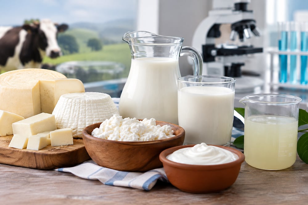 ¿Sabías que el suero de leche puede aprovecharse para crear alimentos nutritivos? Imagen generada con IA