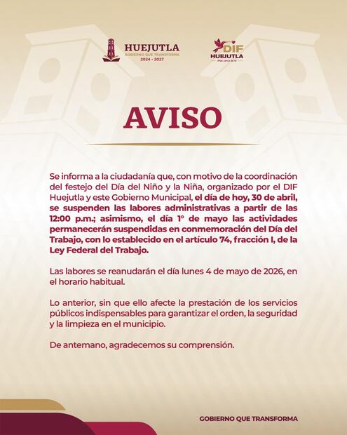 Facebook: Presidencia Municipal de Huejutla 2024-2027