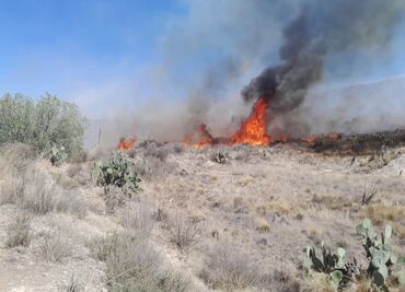 Incendio forestal activa labores de brigadas en Cerro Alto, Epazoyucan