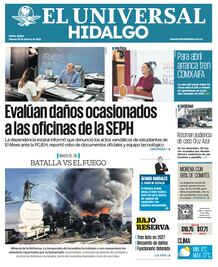 Portada El Universal Hidalgo 20/2/26