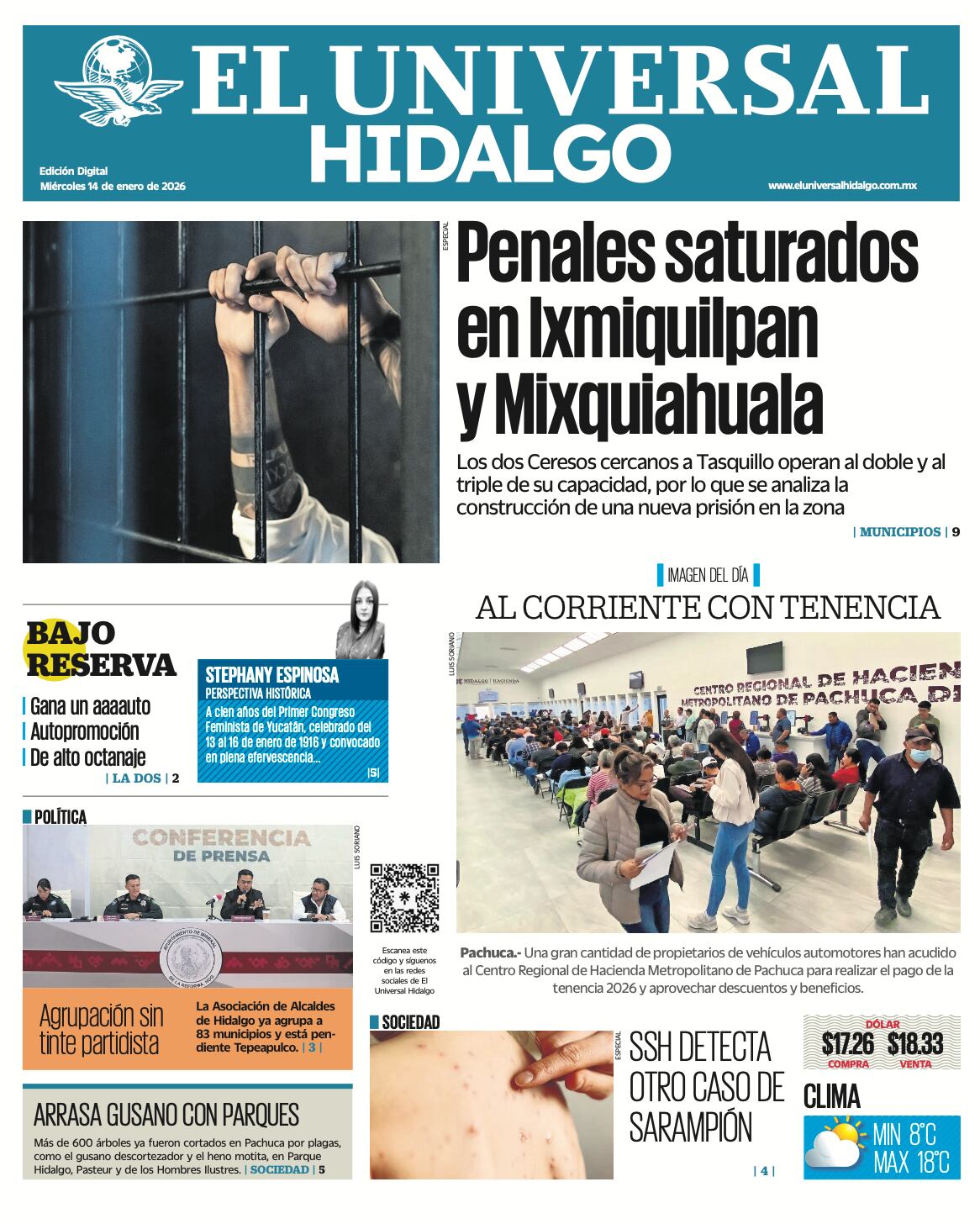 El Universal Hidalgo 14/1/26