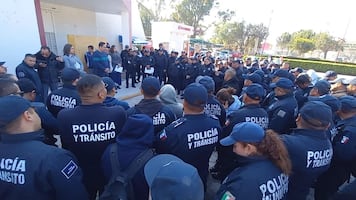 Policías municipales de Tula se manifiestan por pago incompleto de aguinaldo