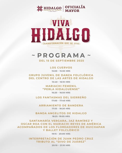 Hidalgo alista una gran celebración para las Fiestas Patrias en Plaza Juárez | Cortesía