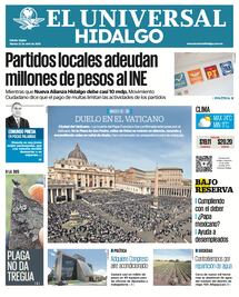 Portada El Universal Hidalgo 22/04/25