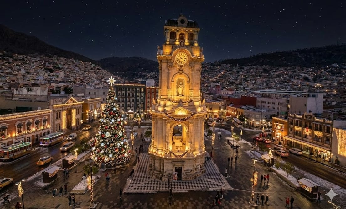 El próximo miércoles en Pachuca se encendará el árbol en Pachuca I Foto: Nano Banana