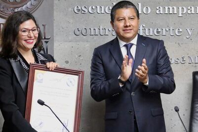 TEEH otorga la Medalla al Mérito Jurídico Electoral a Lucila Domínguez