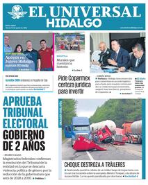 Portada EL Universal Hidalgo 14/8/26