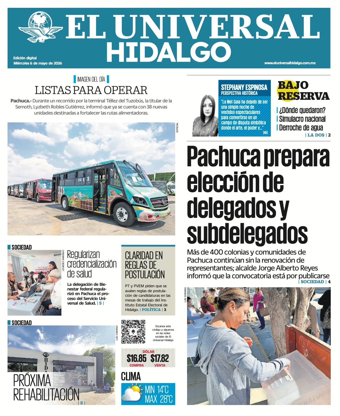 Portada El Universal Hidalgo 6/5/26