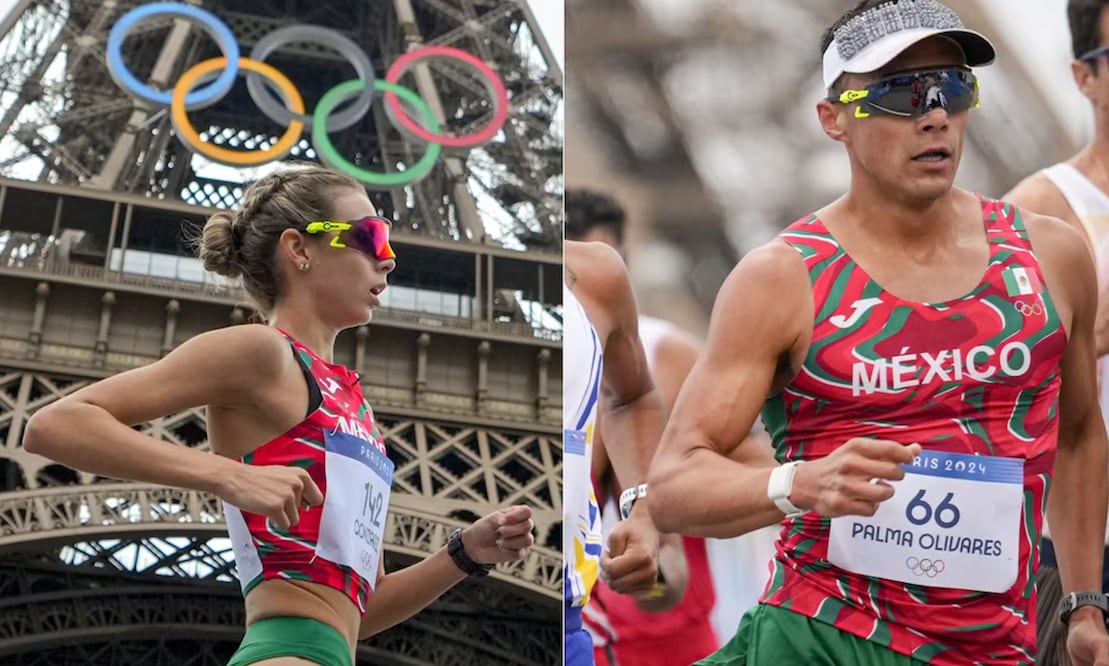 Alegna González y Ever Palma finalizan quintos en el relevo de marcha. FOTO: ESPECIAL