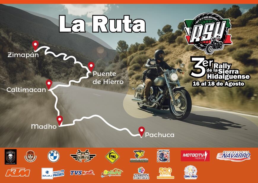 El tercer rally de la Sierra Hidalguense que se realizará en los municipios de Alfajayucan, Tasquillo y Zimapán del 16 al 18 de agosto. Foto: Especial
