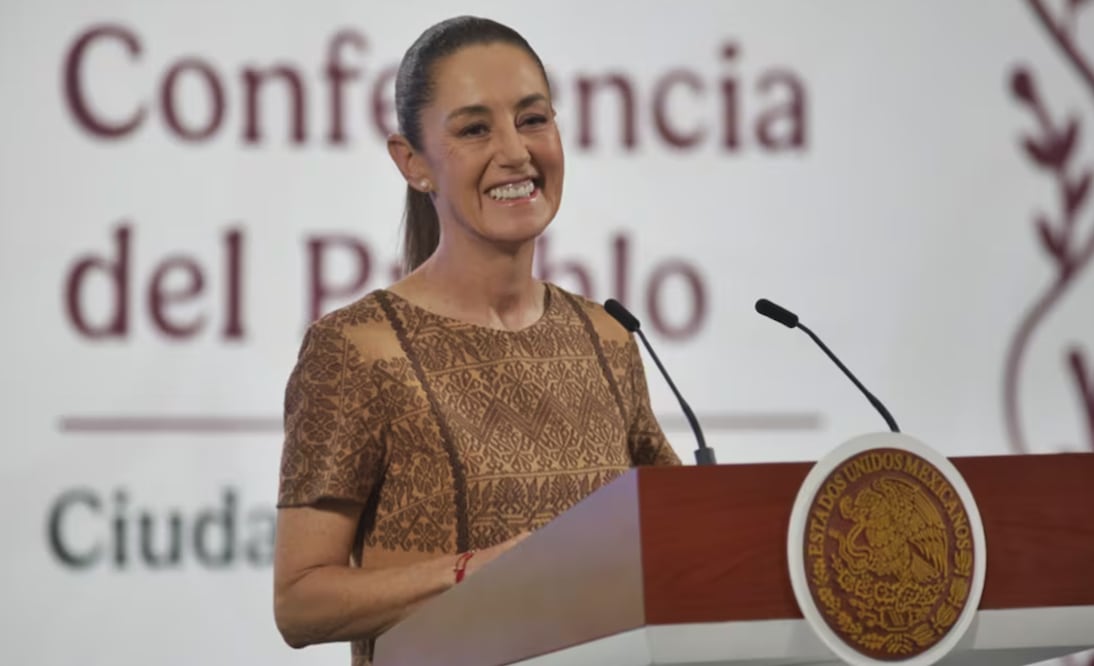 La presidenta Claudia Sheinbaum en la mañanera del 9 de mayo de 2025. Foto: Carlos Mejía/EL UNIVERSAL