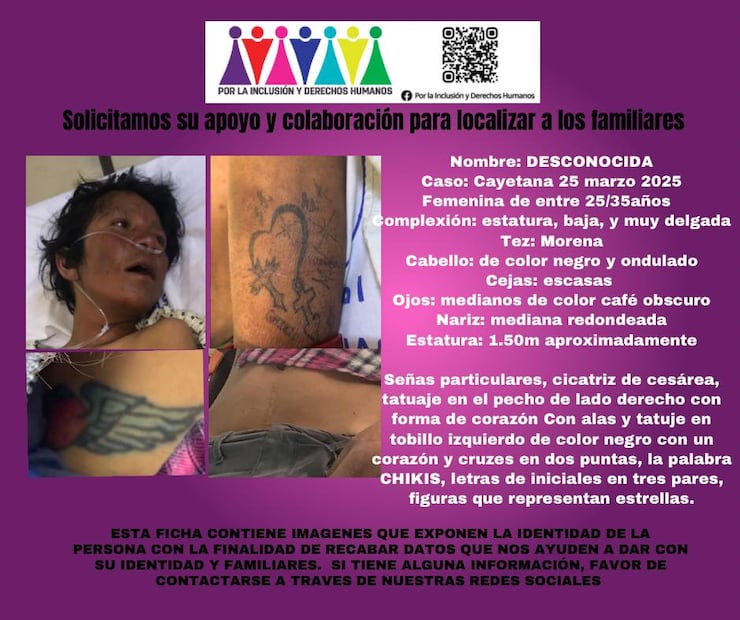Después de un año, Verónica deja de ser “Cayetana”; su familia la identifica en el Semefo | Facebook: Pamela Alvasanto