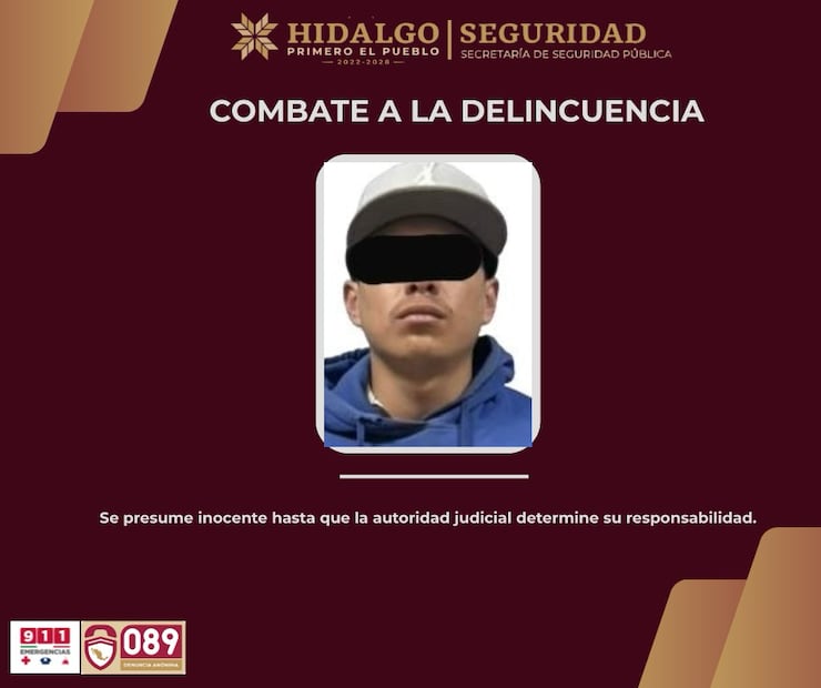 Cae presunto asaltante ligado a ola de robos en tiendas de Ixmiquilpan | Foto: SSPH