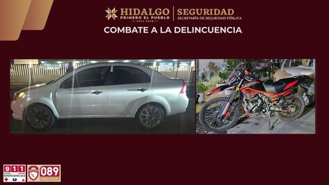 Cae presunta banda dedicada al robo de motocicletas en Pachuca; hay tres detenidos