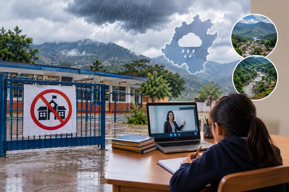 Las lluvias mantienen a 84 escuelas de Hidalgo con clases a distancia | Imagen generada con IA
