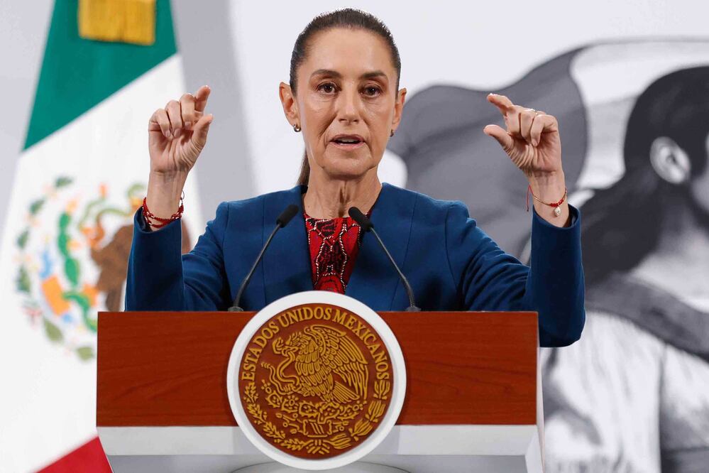 La presidenta Claudia Sheinbaum durante su conferencia matutina desde Palacio Nacional. Foto: Agencia EL UNIVERSAL/Diego Simón Sánchez/RDB.