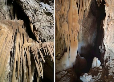 Descubren caverna con formaciones naturales en Tlanchinol; pobladores cierran acceso tras daños