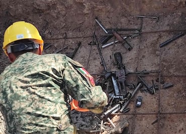 Guardia Nacional y Ejército Mexicano desmantelan arsenal ilegal