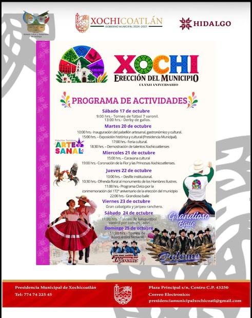 ¡Xochicoatlán está de fiesta! Cortesía: Turismo Hidalgo