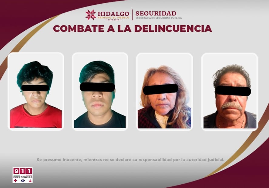 Asegura SSPH más de 5 mil dosis de droga y detiene a cuatro personas en Tepeji del Río | Fotos: SSPH