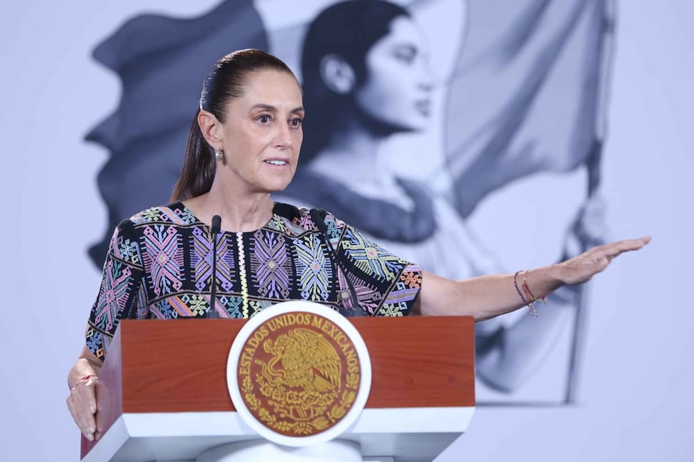 La presidenta Claudia Sheinbaum durante su conferencia matutina desde Palacio Nacional. Foto: Agencia EL UNIVERSAL/Luis Camacho/RDB.