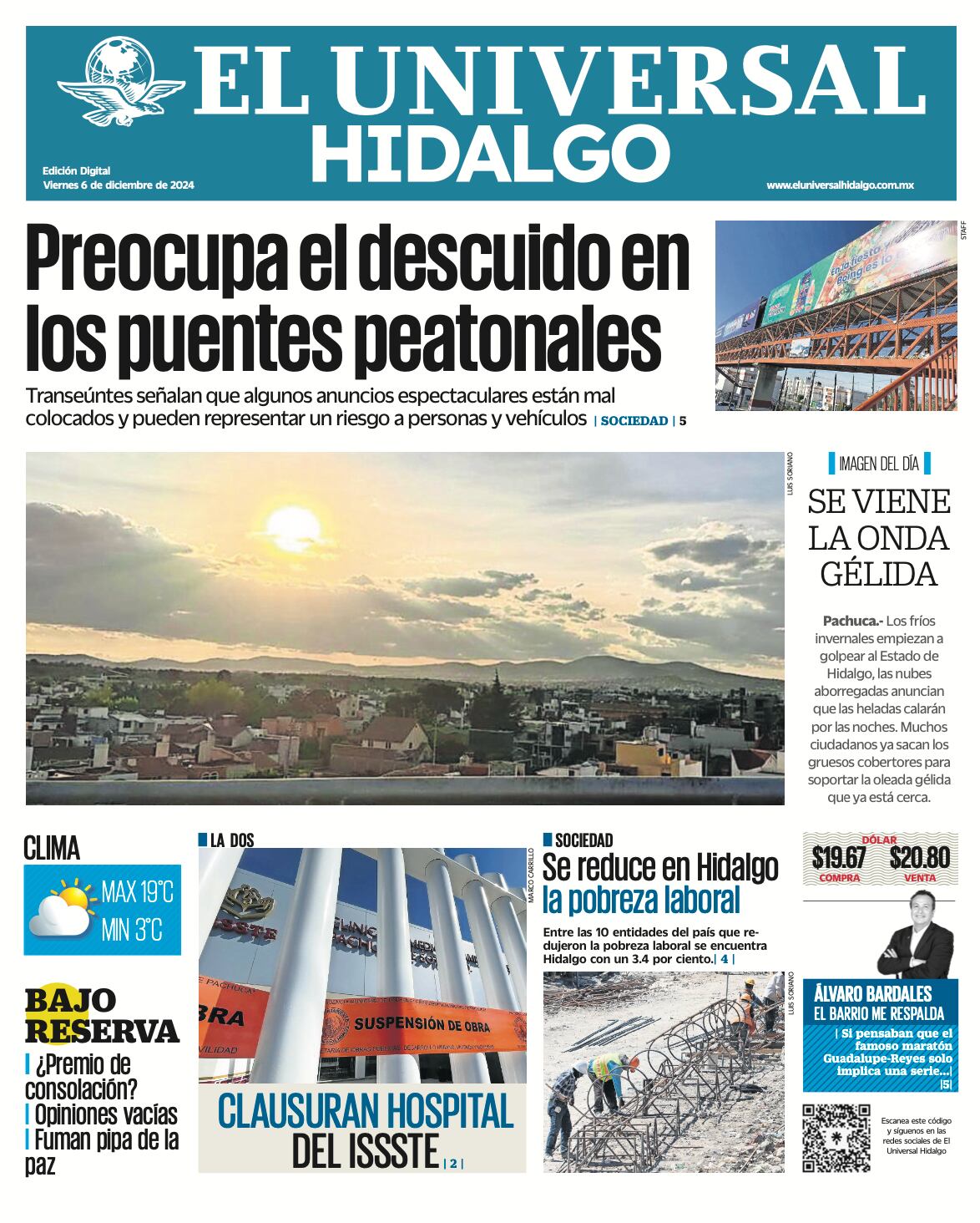Portada El Universal Hidalgo 06/12/24