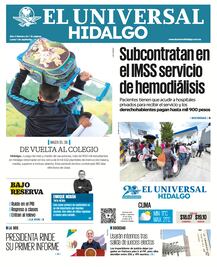 Portada El Universal Hidalgo 01/09/25