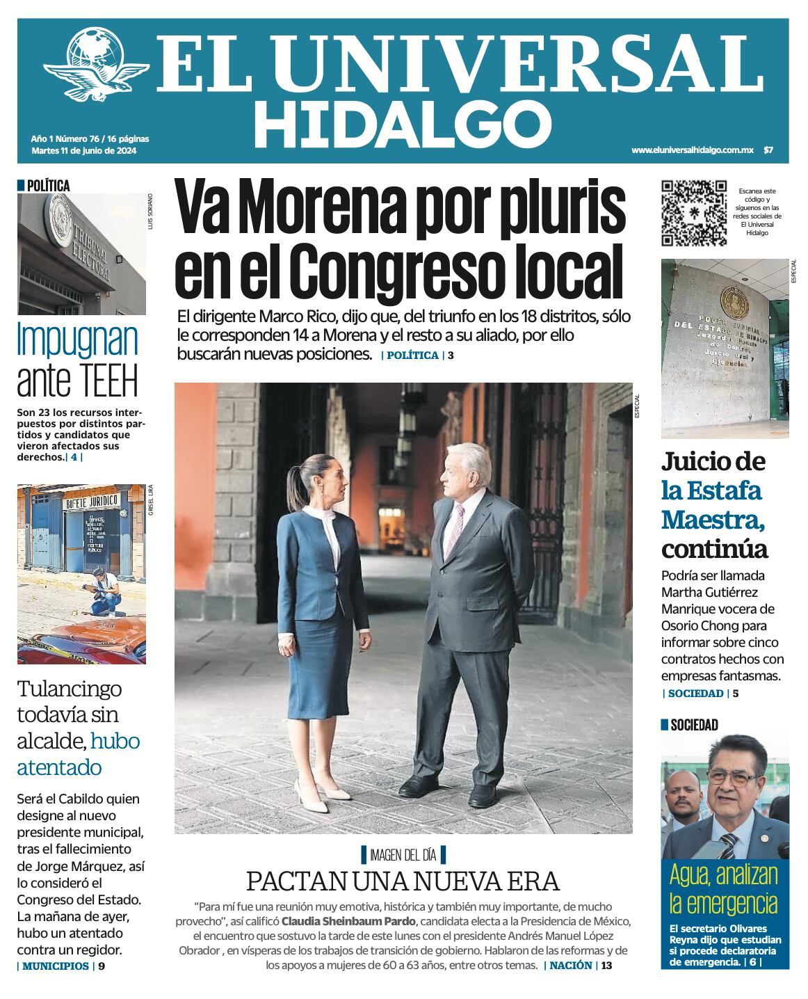 Portada El Universal Hidalgo 11/06/24