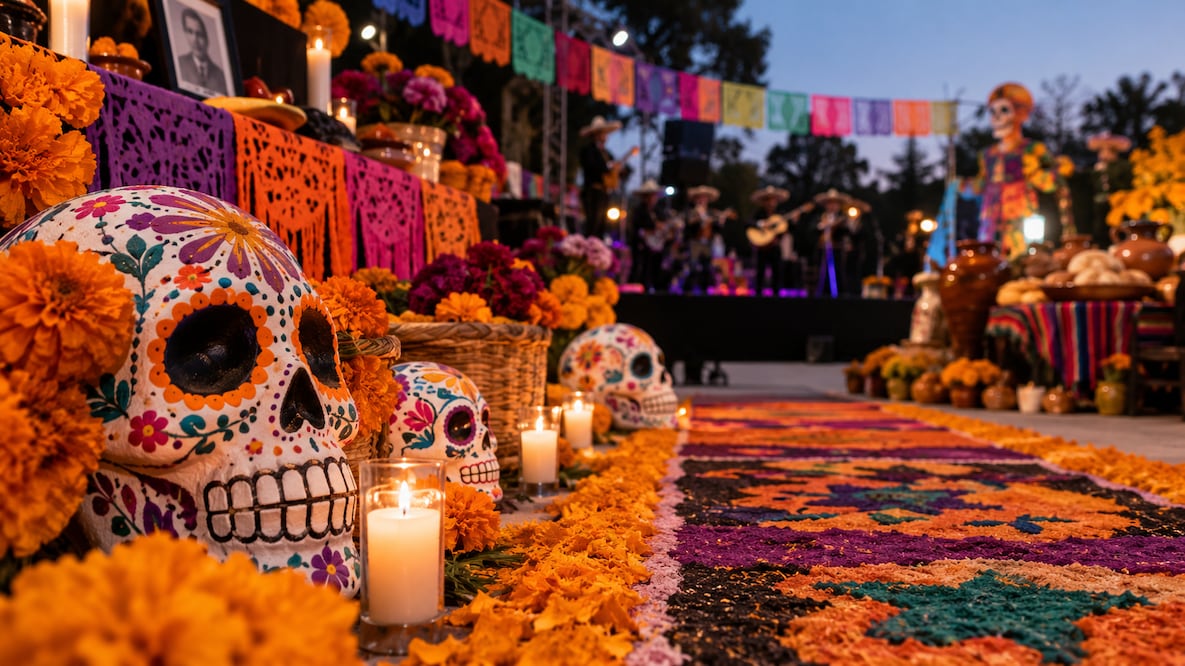 El Día de Muertos se vivirá entre arte, música y tradición en el Tec de Monterrey, Campus Hidalgo! Imagen generada con IA