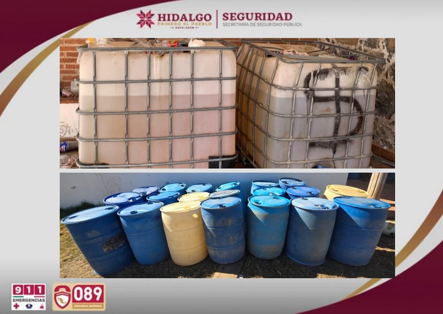 Desmantelan punto clandestino de almacenamiento de hidrocarburo en Cuautepec | Fotos: SSPH