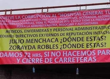 Empleados del Hospital General de Tula amagan con cerrar calles e irse a paro