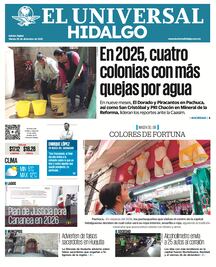 Portada El Universal Hidalgo 30/12/25