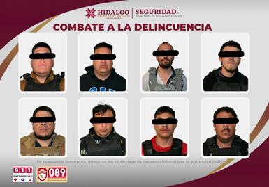 Capturan a “El H” en Zempoala; SSPH detiene a ocho presuntos sicarios tras doble ejecución