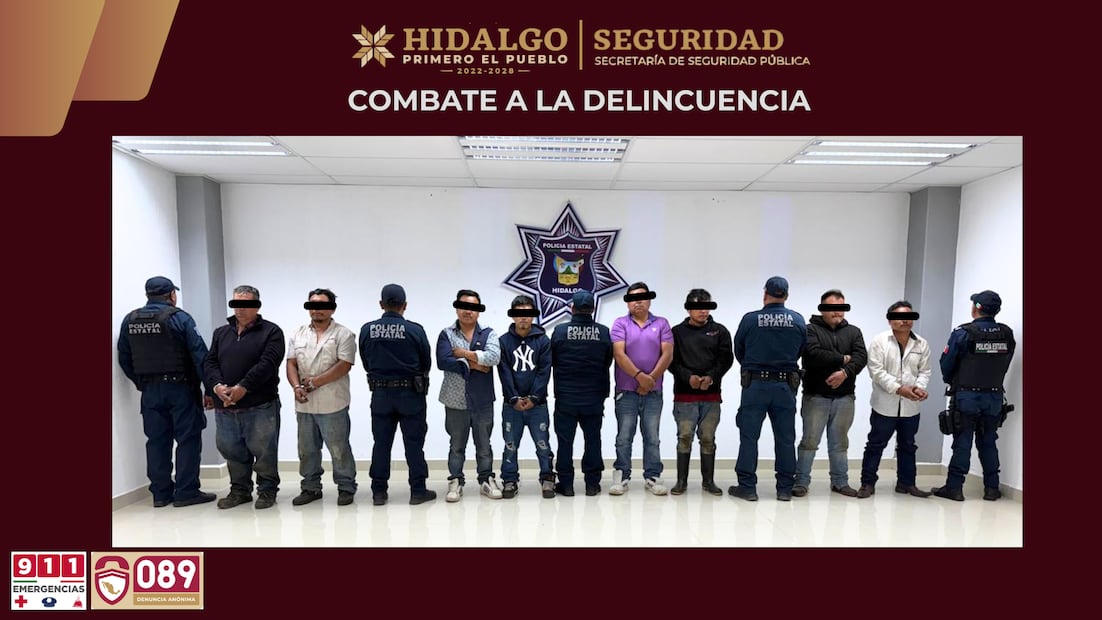 Detienen a 8 por presunta tala clandestina en Tenango de Doria | Foto: SSPH