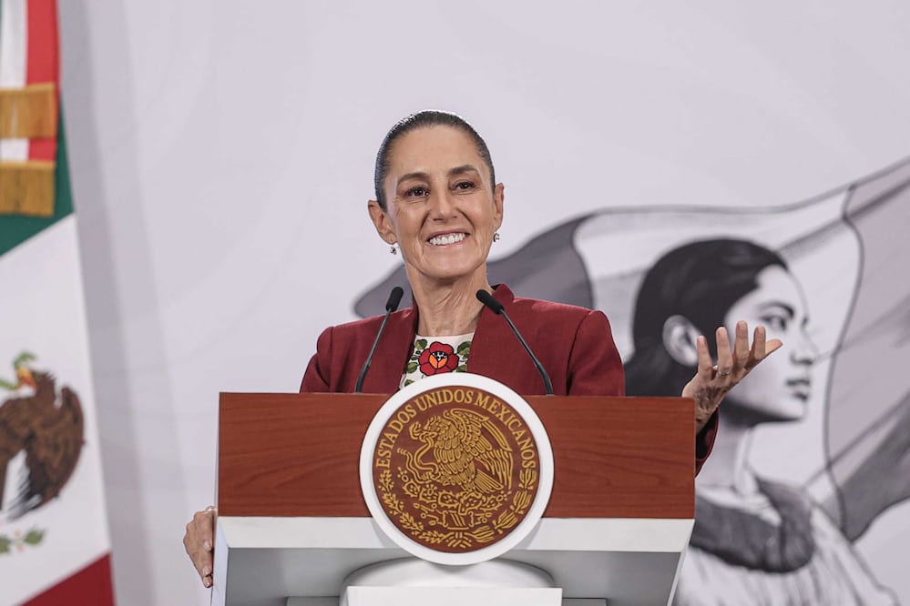 La presidenta Claudia Sheinbaum durante su conferencia matutina desde Palacio Nacional. Foto: Agencia EL UNIVERSAL/Gabriel Pano/RDB.