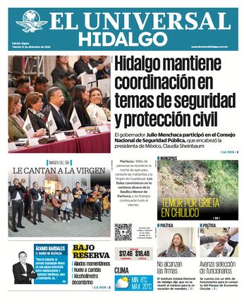 Portada El Universal Hidalgo 12/12/25