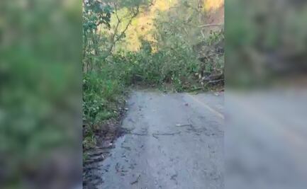 Derrumbe en la México-Tampico bloquea los carriles