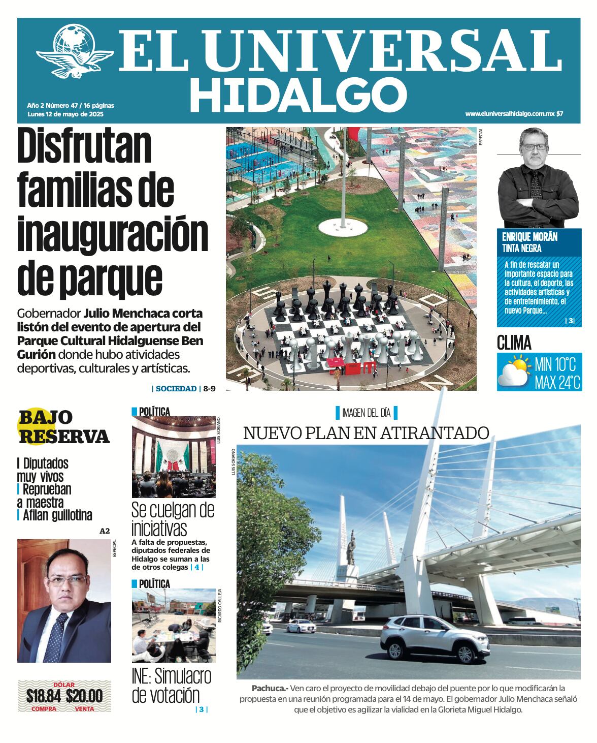 Portada El Universal Hidalgo 120525