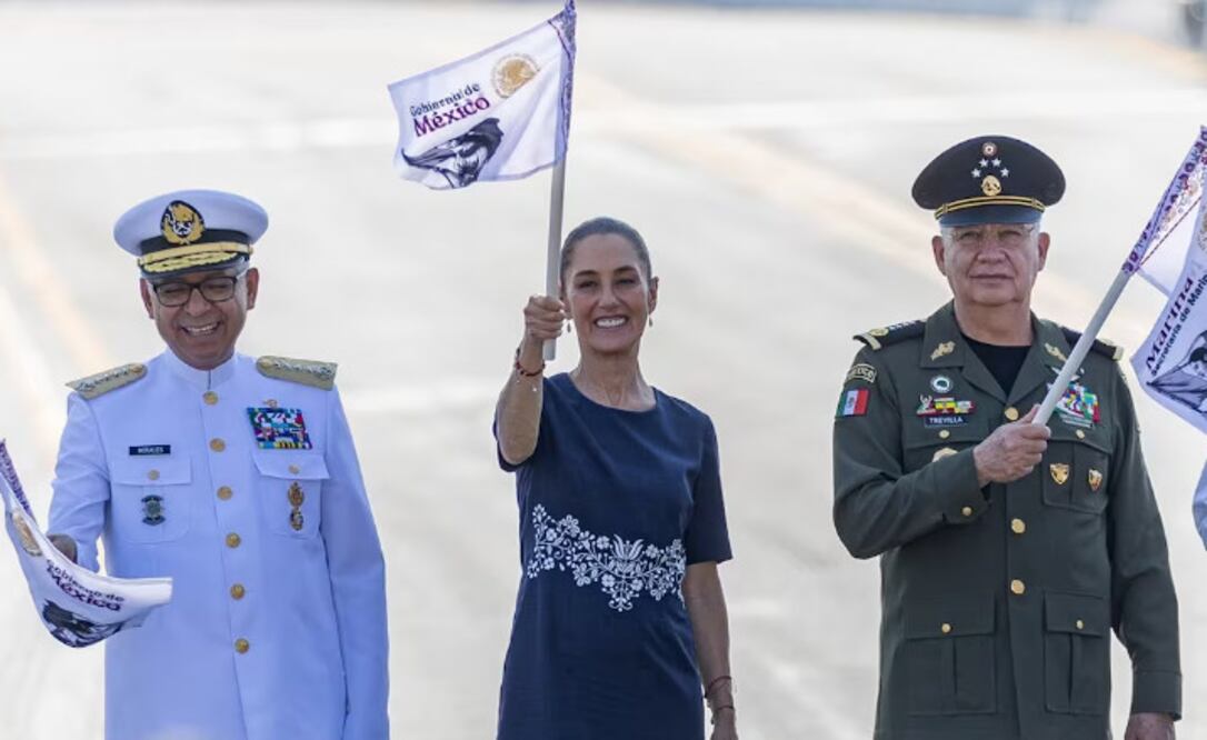 La presidenta Claudia Sheinbaum Pardo encabezó la inauguración del Acceso Norte al Recinto Portuario y Banderazo de inicio de obras, en Manzanillo, Colima. Foto: Hugo Salvador / El Universal