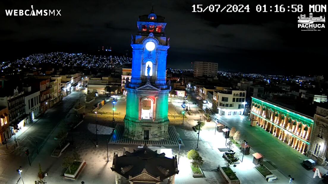 En penumbra el centro de Pachuca; el comercio se ahoga | Foto: Webcams México