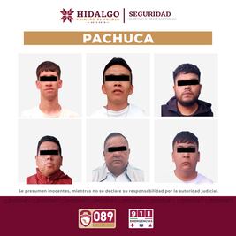 Detienen a seis personas en Pachuca por robo y asalto